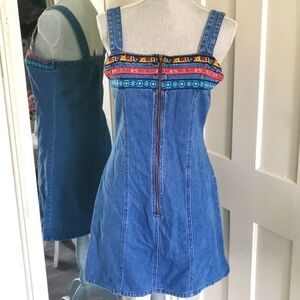 Vintage Y2K 90's denim Santa Barbara mini dress. Size small. EUC